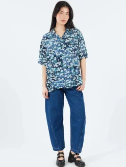 Sale - Nagare Sakura Shirt in Dark Navy Button-Ups
