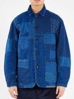 Clearance - Patchwork Chore Coat in Indigo Outerwear