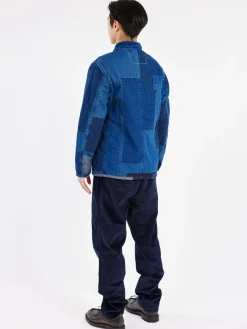 Clearance - Patchwork Chore Coat in Indigo Outerwear