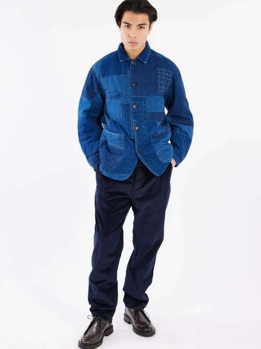 Clearance - Patchwork Chore Coat in Indigo Outerwear