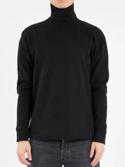 Outlet - Teleco Stitch Turtleneck in Black Knitwear
