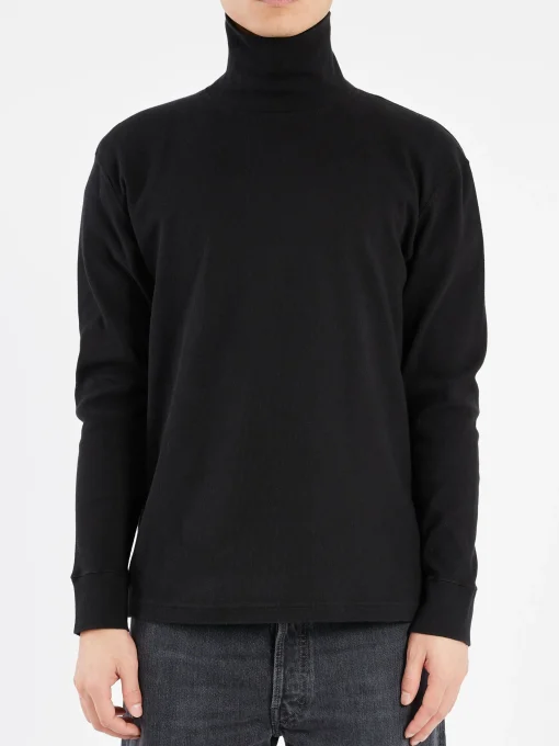 Outlet - Teleco Stitch Turtleneck in Black Knitwear