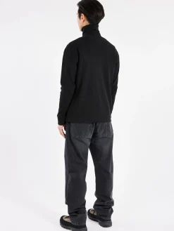 Outlet - Teleco Stitch Turtleneck in Black Knitwear