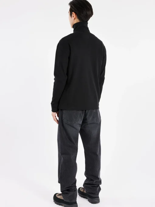 Outlet - Teleco Stitch Turtleneck in Black Knitwear