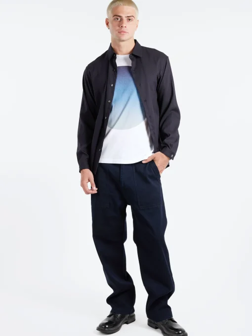 Best - Twill Shirt in Dark Navy Button-Ups