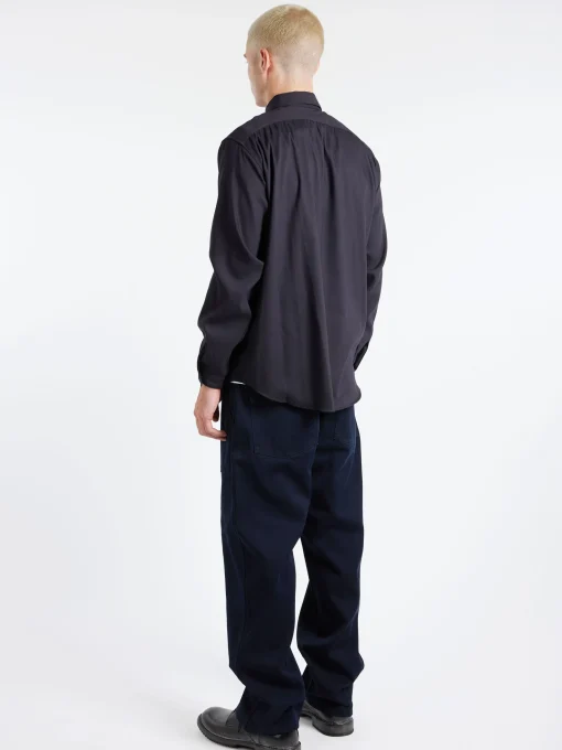 Best - Twill Shirt in Dark Navy Button-Ups