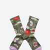 Outlet - Flower Print Crew in Women Socks & Hosiery | Belts