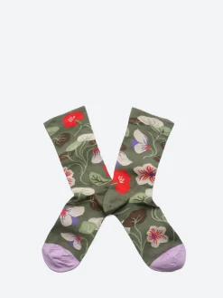 Outlet - Flower Print Crew in Women Socks & Hosiery | Belts
