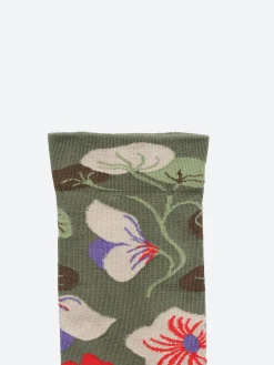 Outlet - Flower Print Crew in Women Socks & Hosiery | Belts