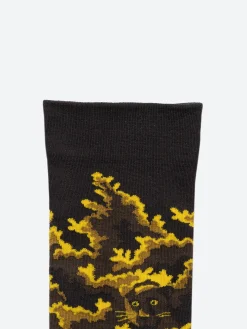 New - Foliage Print in Noir Women Socks & Hosiery | Belts