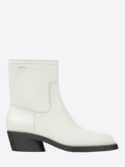 Best - Bonnie Western Boot in White Natural Women Overalls & Jumpsuits | Heels