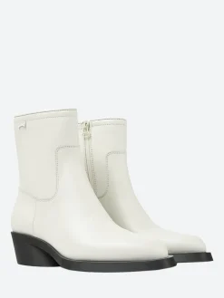 Best - Bonnie Western Boot in White Natural Women Overalls & Jumpsuits | Heels
