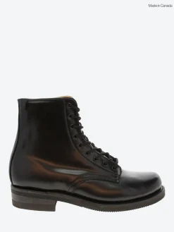 Outlet - Service Boot in Black Smooth Leather Boots