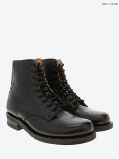 Outlet - Service Boot in Black Smooth Leather Boots