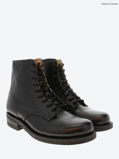 Outlet - Service Boot in Black Smooth Leather Boots