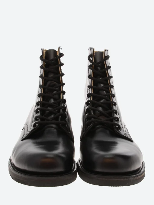 Outlet - Service Boot in Black Smooth Leather Boots