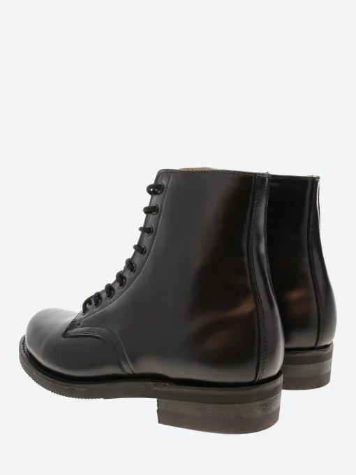 Outlet - Service Boot in Black Smooth Leather Boots