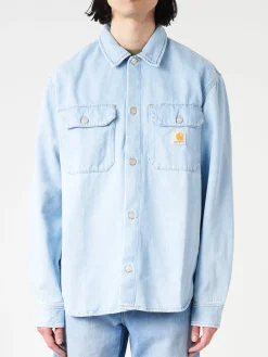 Fashion - Harvey Shirt Jacket in Blue Stone Bleached Outerwear
