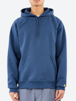 Sale - Hooded Chase Sweatshirt in Dusky Blue Sweatshirts