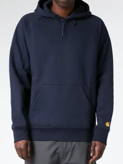 Online - Hooded Chase Sweatshirt in Dark Navy/Gold Sweatshirts