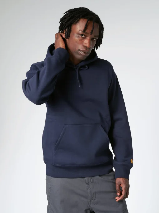 Online - Hooded Chase Sweatshirt in Dark Navy/Gold Sweatshirts