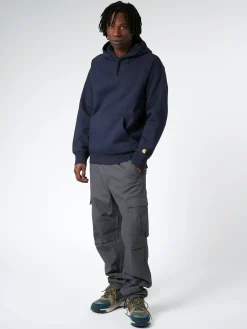 Online - Hooded Chase Sweatshirt in Dark Navy/Gold Sweatshirts