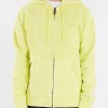Hot - Hooded Duster Script Jacket in Arctic Lime Sweatshirts
