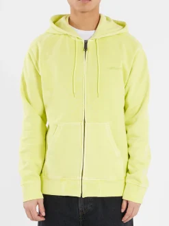Hot - Hooded Duster Script Jacket in Arctic Lime Sweatshirts