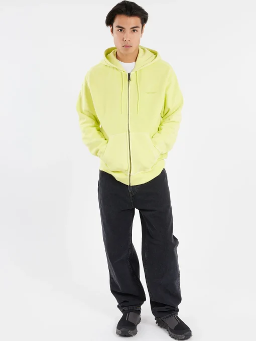 Hot - Hooded Duster Script Jacket in Arctic Lime Sweatshirts