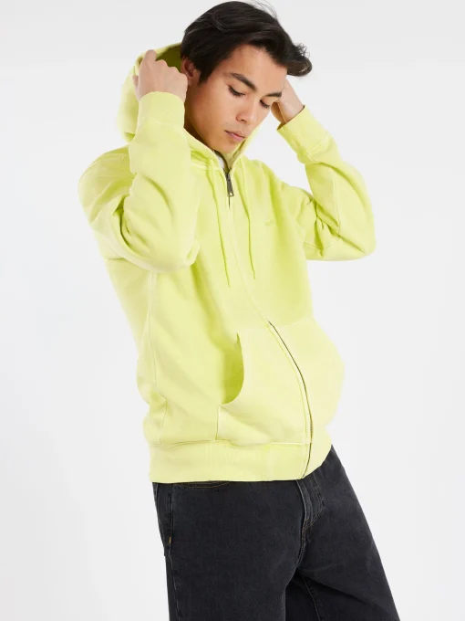 Hot - Hooded Duster Script Jacket in Arctic Lime Sweatshirts