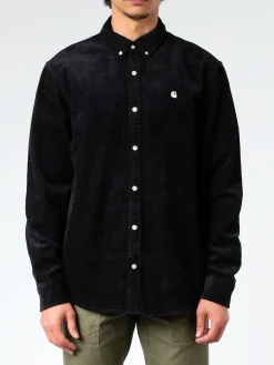 Outlet - L/S Madison Cord Shirt in Black/Wax Button-Ups