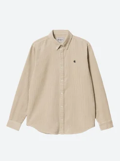 Clearance - L/S Madison Cord Shirt in Wall and Black Button-Ups