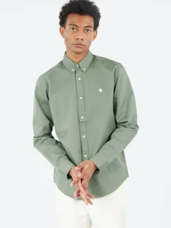 Fashion - L/S Madison Shirt in Park Green Button-Ups