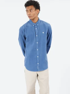 Fashion - L/S Madison Fine Cord Shirt in Blue Iris and Wax Button-Ups
