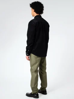 Outlet - L/S Madison Cord Shirt in Black/Wax Button-Ups