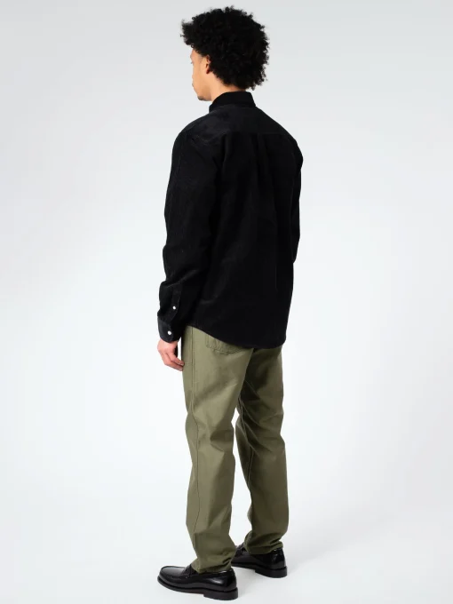 Outlet - L/S Madison Cord Shirt in Black/Wax Button-Ups