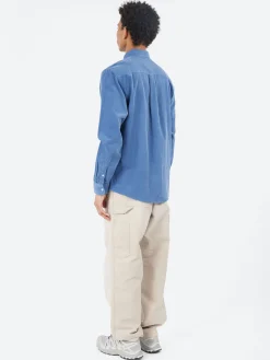 Fashion - L/S Madison Fine Cord Shirt in Blue Iris and Wax Button-Ups