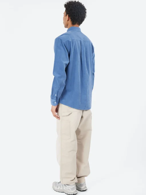 Fashion - L/S Madison Fine Cord Shirt in Blue Iris and Wax Button-Ups
