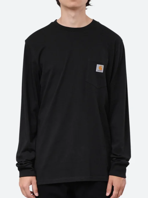 Discount - L/S Pocket T-Shirt in Black T-Shirts
