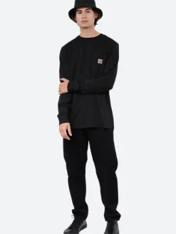 Discount - L/S Pocket T-Shirt in Black T-Shirts