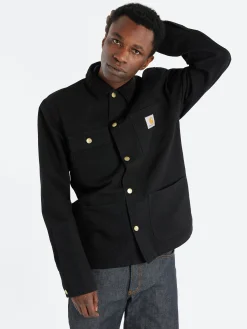 Clearance - Michigan Chore Coat (Spring) in Black and Black Rinsed Outerwear