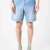 Clearance - Newel Short in Blue Light Used Wash Shorts | Denim