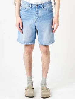 Clearance - Newel Short in Blue Light Used Wash Shorts | Denim