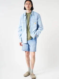 Clearance - Newel Short in Blue Light Used Wash Shorts | Denim
