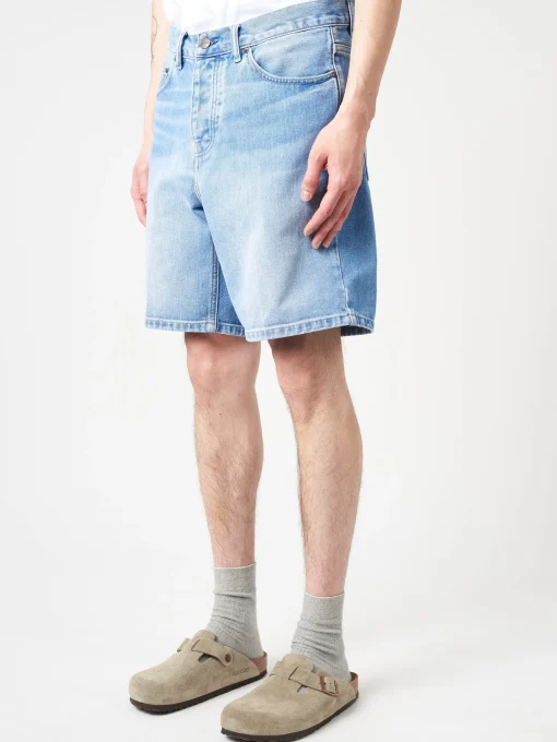 Clearance - Newel Short in Blue Light Used Wash Shorts | Denim