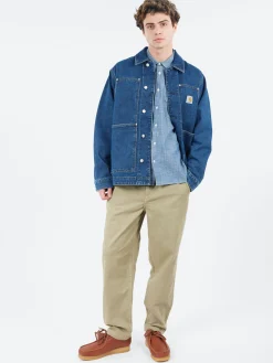 Discount - OG Double Front Jacket in Blue Stone Wash Outerwear