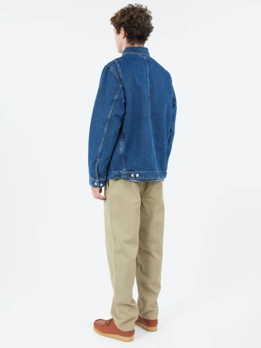 Discount - OG Double Front Jacket in Blue Stone Wash Outerwear