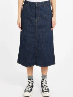 Fashion - Single Knee Skirt in Blue Rinsed Women Skirts | Denim