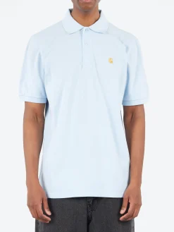 New - S/S Chase Pique Polo in Air Sky Polos