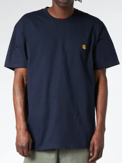 Sale - S/S Chase T-Shirt in Dark Navy/Gold T-Shirts